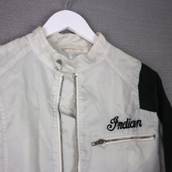 Indian Motorcycle Embroidered Thin Moto Jacket Mens Medium (as is) - Picture 6 of 8